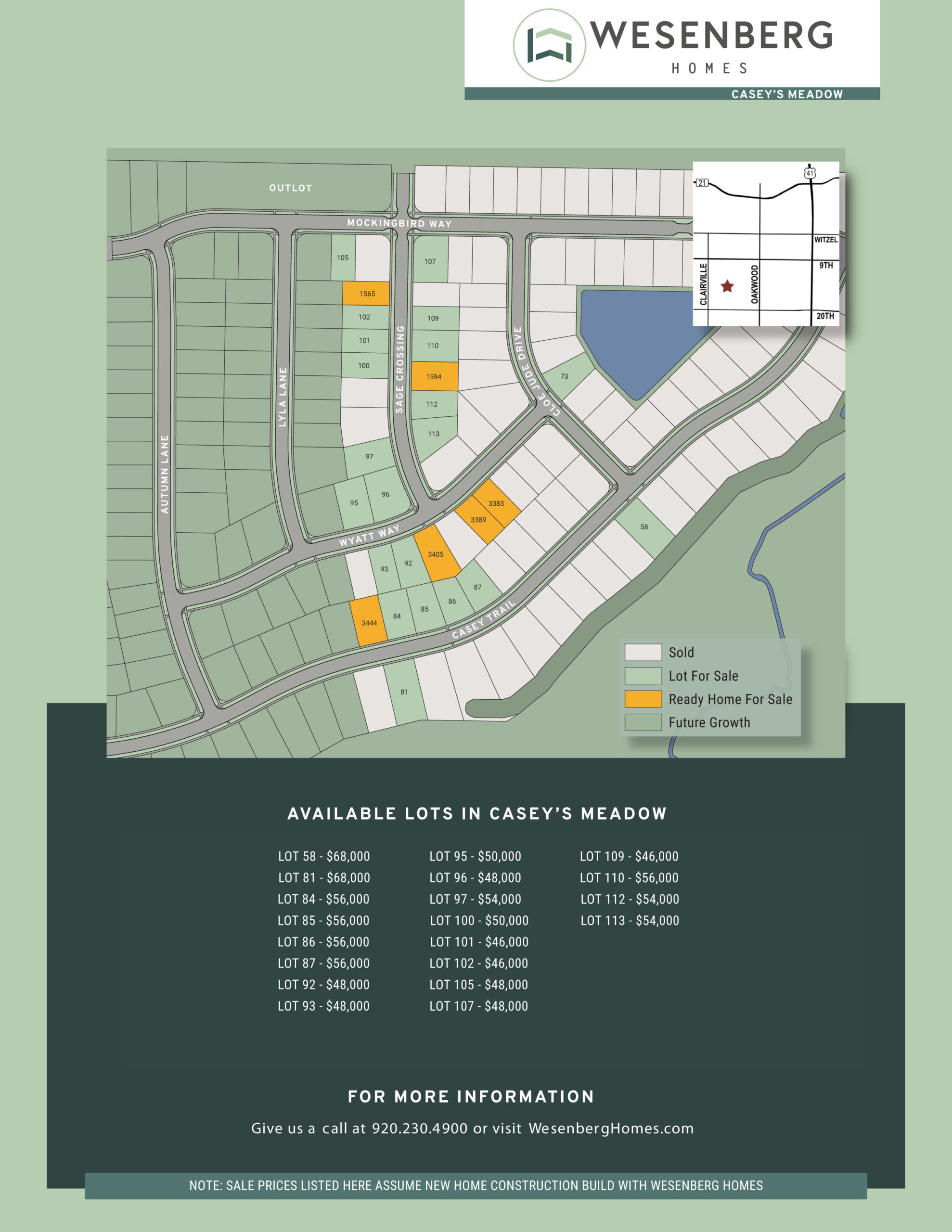 Casey’s Meadow – Lots and Homes for Sale