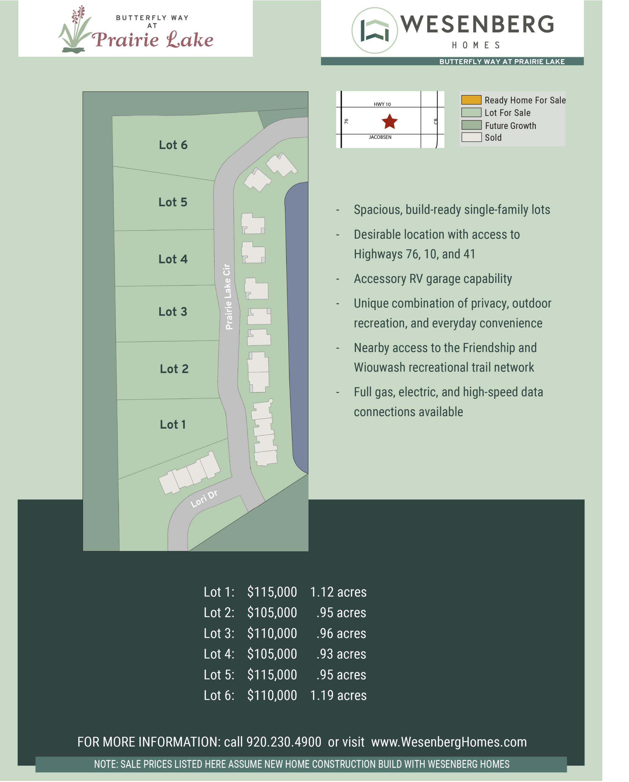 Butterfly Way at Prairie Lake Lots for Sale